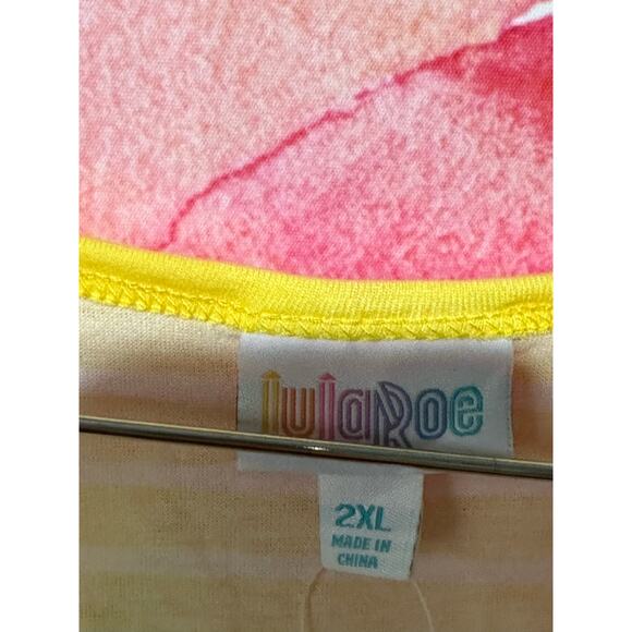 LuLaRoe - Tank Top - Yellow and White Stripes - Size 2XL - Plus Size - Picture 3 of 4